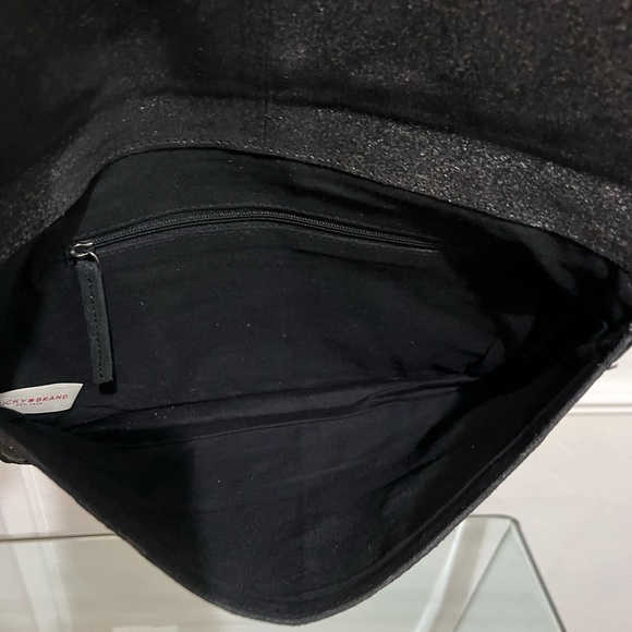 Lucky Brand Clutch Shimmer Embroidered Cowhide Leather Envelope Style - Picture 6 of 8